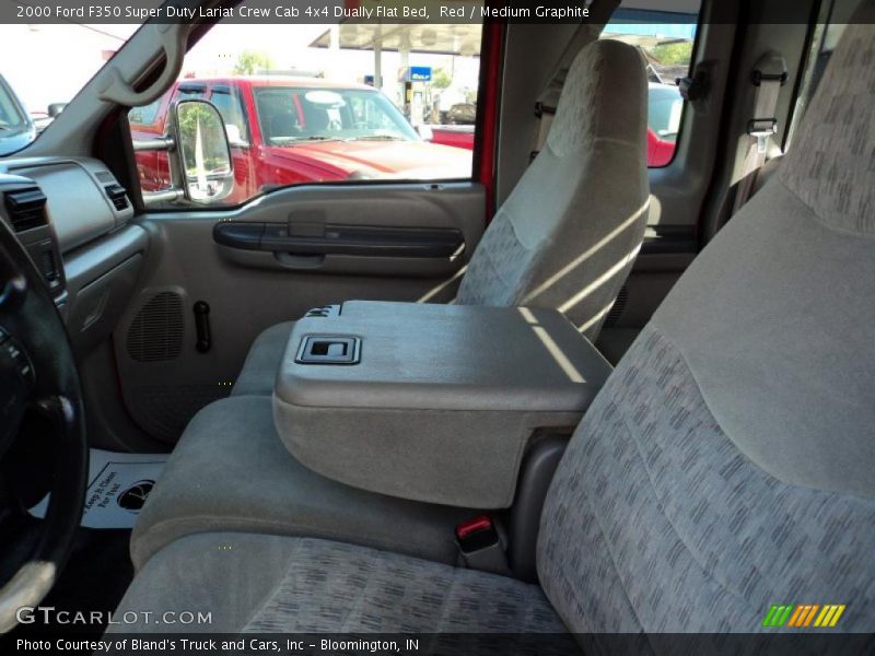 Red / Medium Graphite 2000 Ford F350 Super Duty Lariat Crew Cab 4x4 Dually Flat Bed