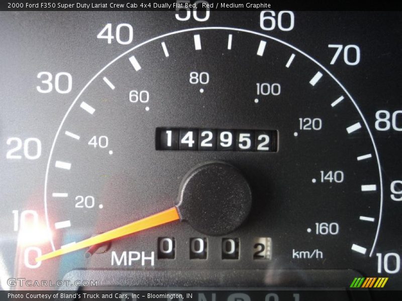 Red / Medium Graphite 2000 Ford F350 Super Duty Lariat Crew Cab 4x4 Dually Flat Bed