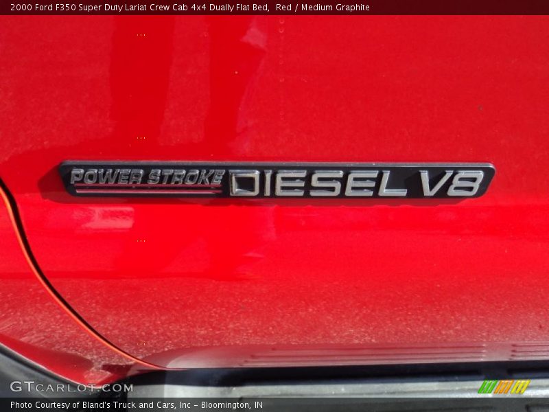 Red / Medium Graphite 2000 Ford F350 Super Duty Lariat Crew Cab 4x4 Dually Flat Bed