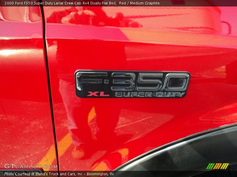 Red / Medium Graphite 2000 Ford F350 Super Duty Lariat Crew Cab 4x4 Dually Flat Bed