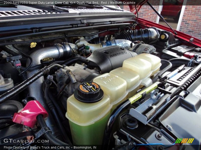 Red / Medium Graphite 2000 Ford F350 Super Duty Lariat Crew Cab 4x4 Dually Flat Bed