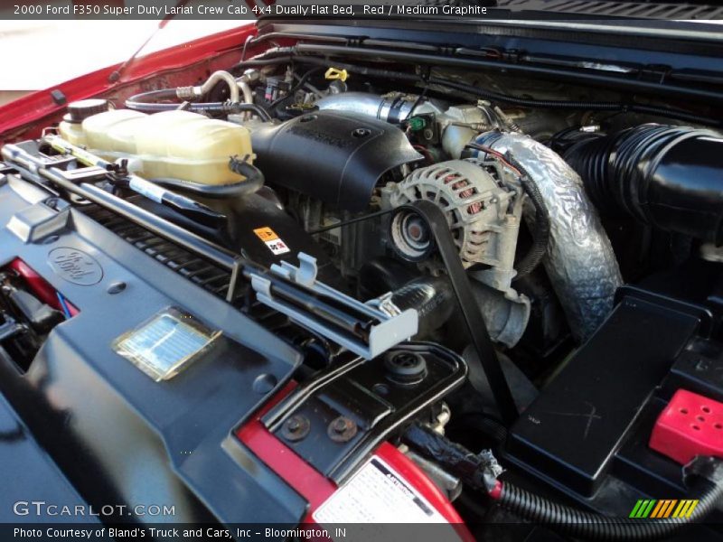 Red / Medium Graphite 2000 Ford F350 Super Duty Lariat Crew Cab 4x4 Dually Flat Bed