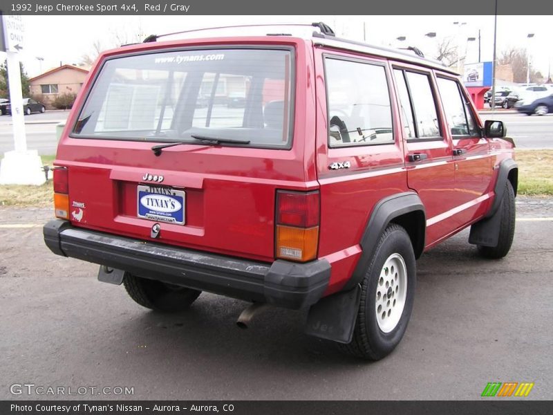Red / Gray 1992 Jeep Cherokee Sport 4x4