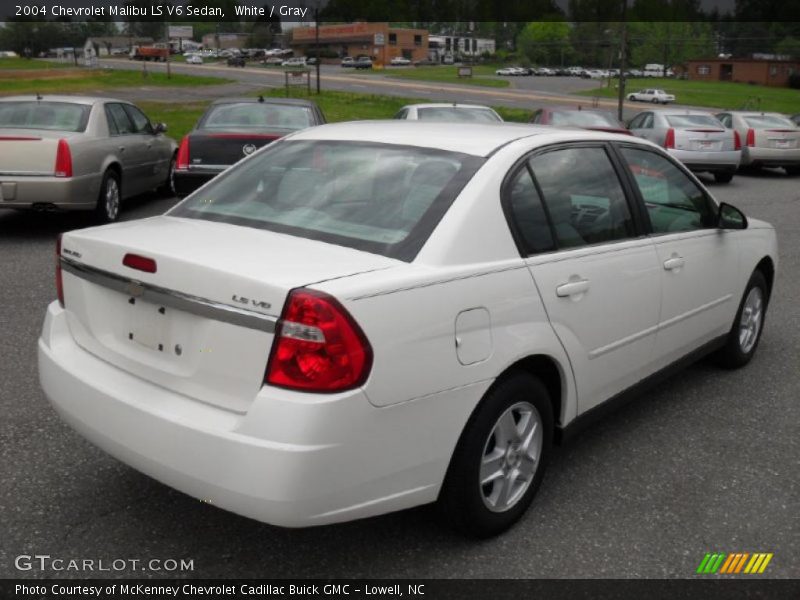 White / Gray 2004 Chevrolet Malibu LS V6 Sedan