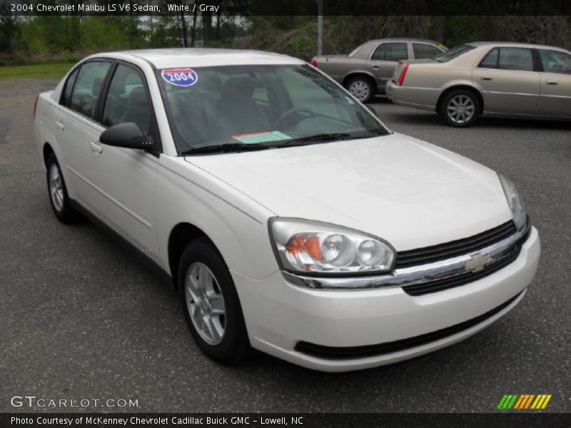 White / Gray 2004 Chevrolet Malibu LS V6 Sedan