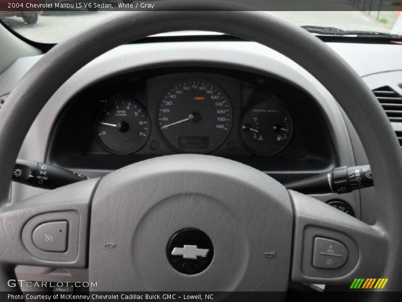 White / Gray 2004 Chevrolet Malibu LS V6 Sedan