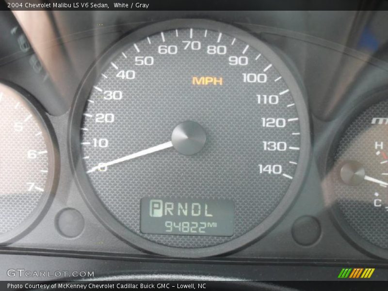 White / Gray 2004 Chevrolet Malibu LS V6 Sedan