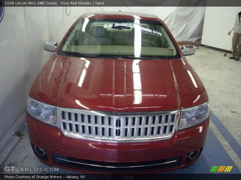 Vivid Red Metallic / Sand 2008 Lincoln MKZ AWD Sedan