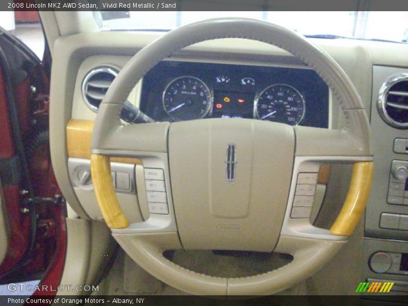 Vivid Red Metallic / Sand 2008 Lincoln MKZ AWD Sedan