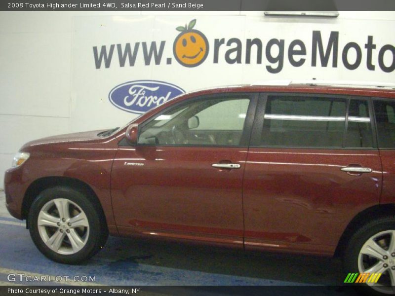 Salsa Red Pearl / Sand Beige 2008 Toyota Highlander Limited 4WD