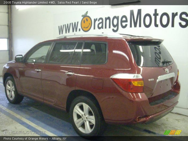 Salsa Red Pearl / Sand Beige 2008 Toyota Highlander Limited 4WD