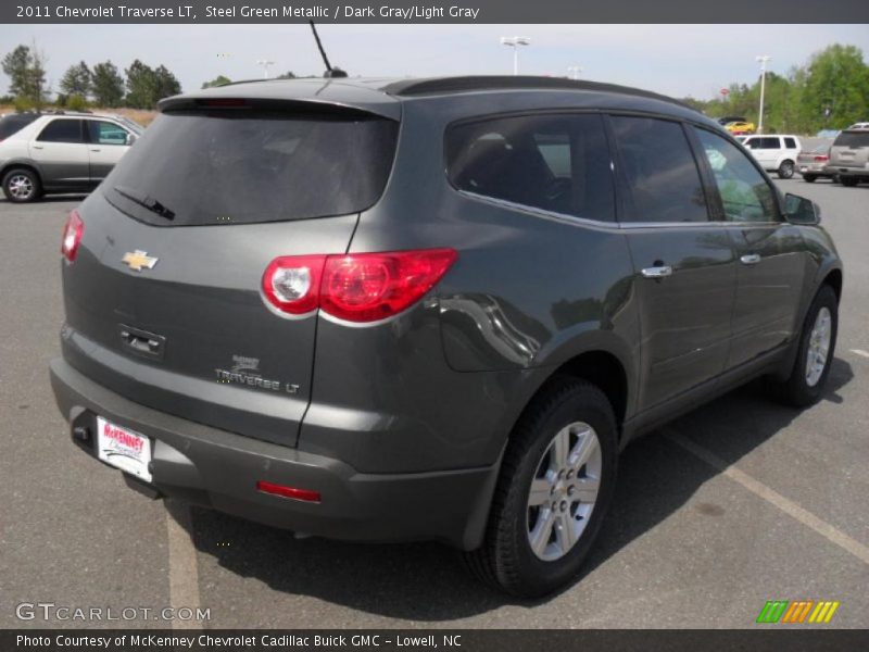 Steel Green Metallic / Dark Gray/Light Gray 2011 Chevrolet Traverse LT