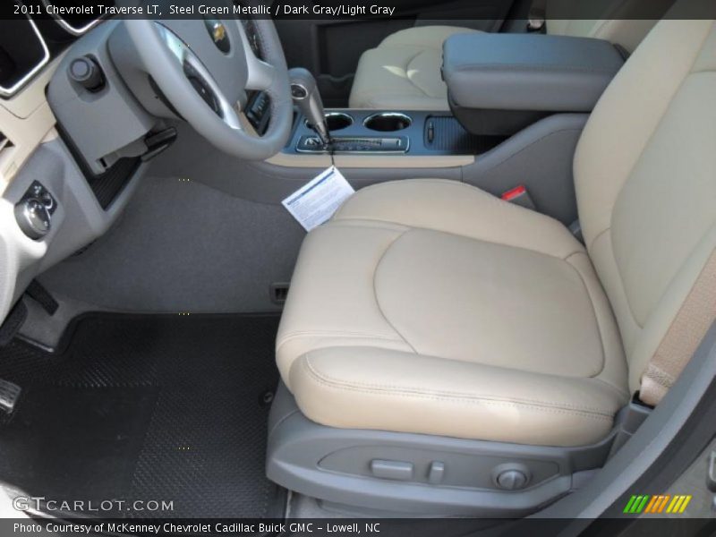 Steel Green Metallic / Dark Gray/Light Gray 2011 Chevrolet Traverse LT