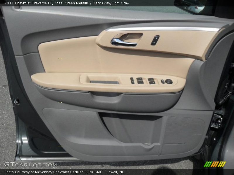 Steel Green Metallic / Dark Gray/Light Gray 2011 Chevrolet Traverse LT