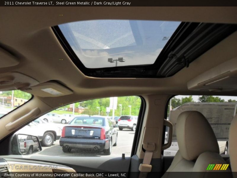 Steel Green Metallic / Dark Gray/Light Gray 2011 Chevrolet Traverse LT