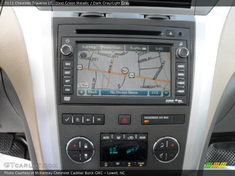 Steel Green Metallic / Dark Gray/Light Gray 2011 Chevrolet Traverse LT