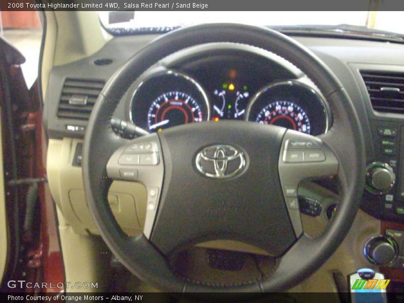 Salsa Red Pearl / Sand Beige 2008 Toyota Highlander Limited 4WD