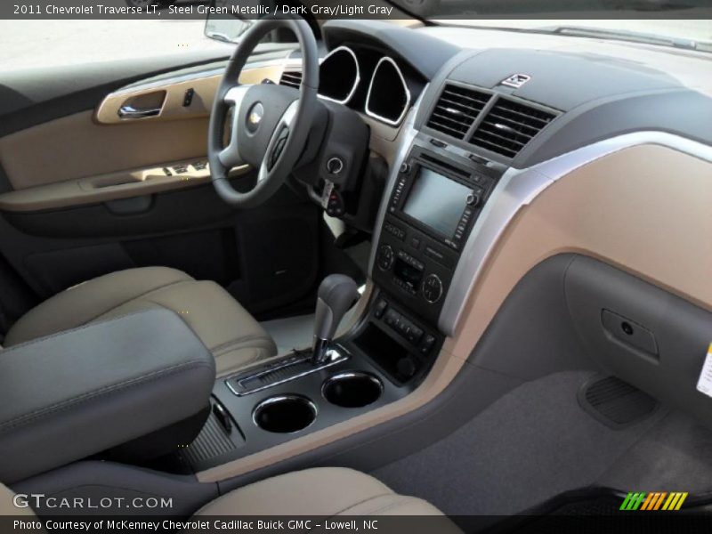 Steel Green Metallic / Dark Gray/Light Gray 2011 Chevrolet Traverse LT