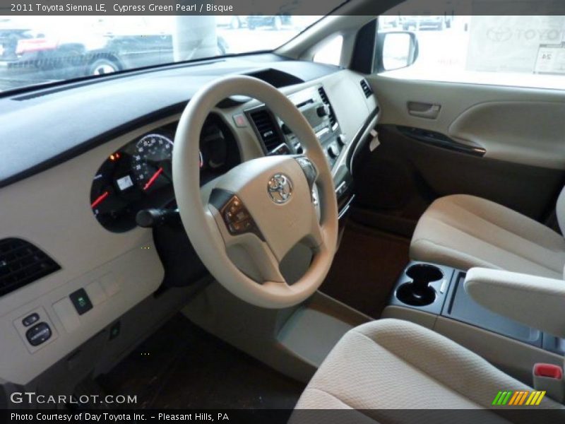 Cypress Green Pearl / Bisque 2011 Toyota Sienna LE