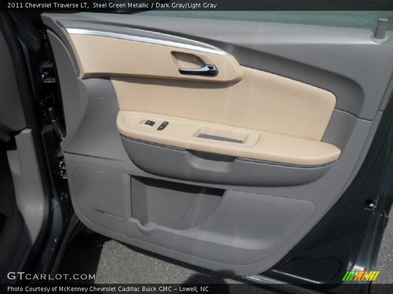Steel Green Metallic / Dark Gray/Light Gray 2011 Chevrolet Traverse LT