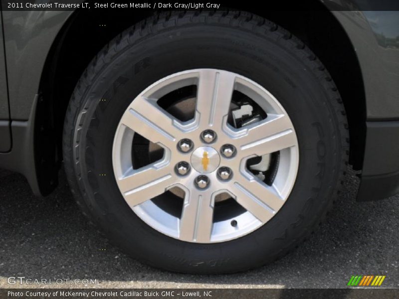 Steel Green Metallic / Dark Gray/Light Gray 2011 Chevrolet Traverse LT