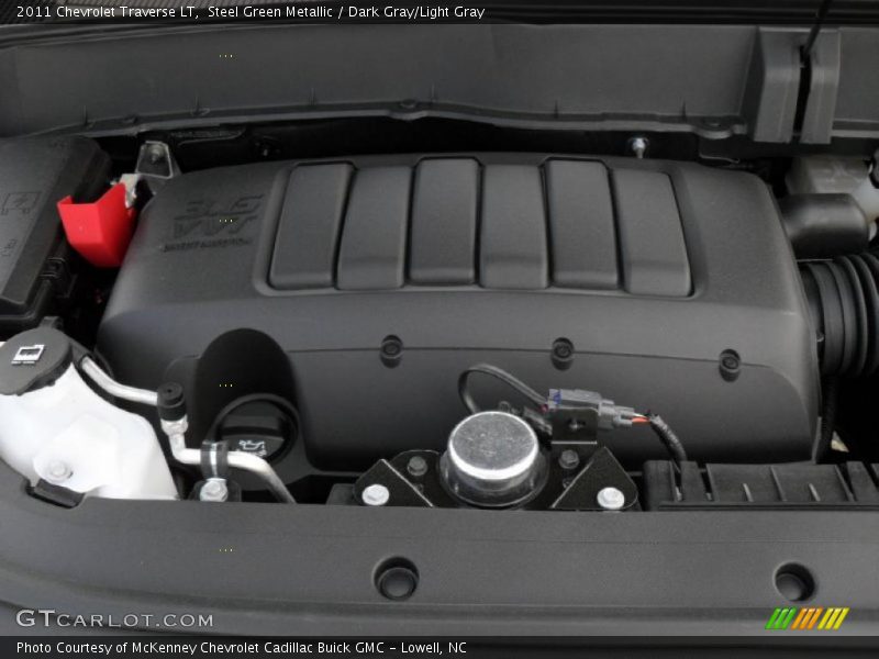 Steel Green Metallic / Dark Gray/Light Gray 2011 Chevrolet Traverse LT