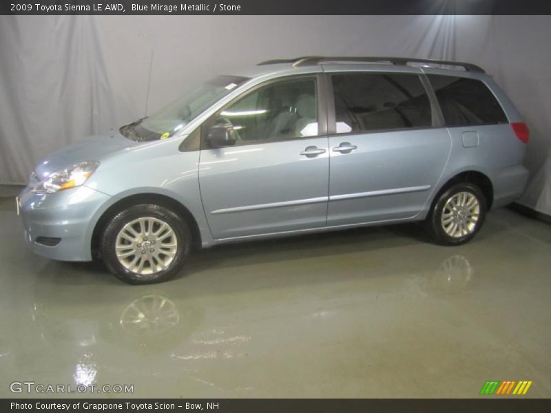 Blue Mirage Metallic / Stone 2009 Toyota Sienna LE AWD