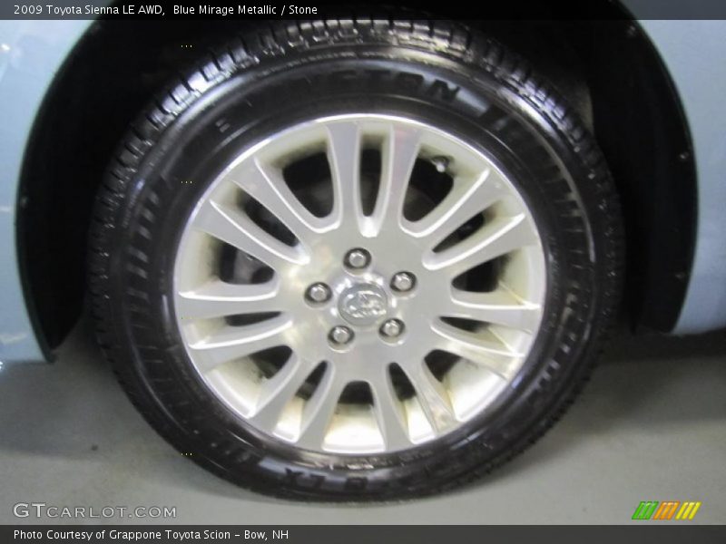 Blue Mirage Metallic / Stone 2009 Toyota Sienna LE AWD