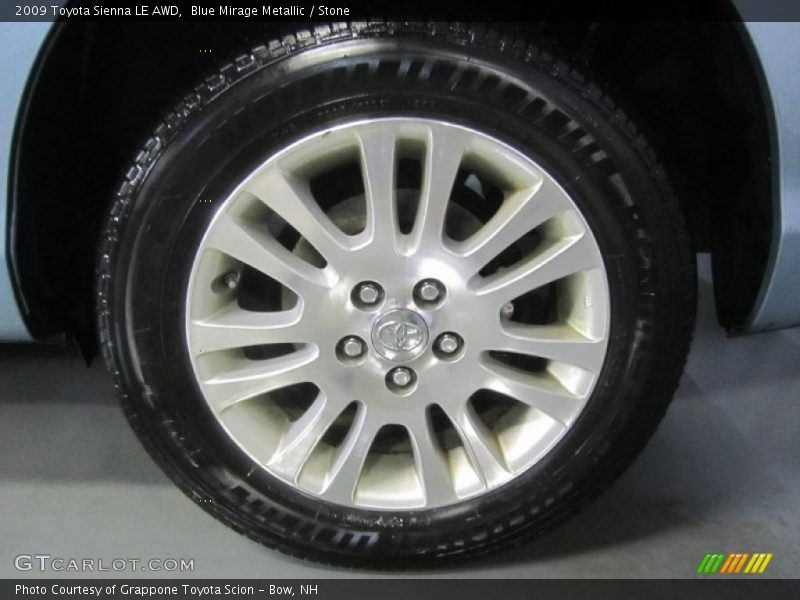 Blue Mirage Metallic / Stone 2009 Toyota Sienna LE AWD