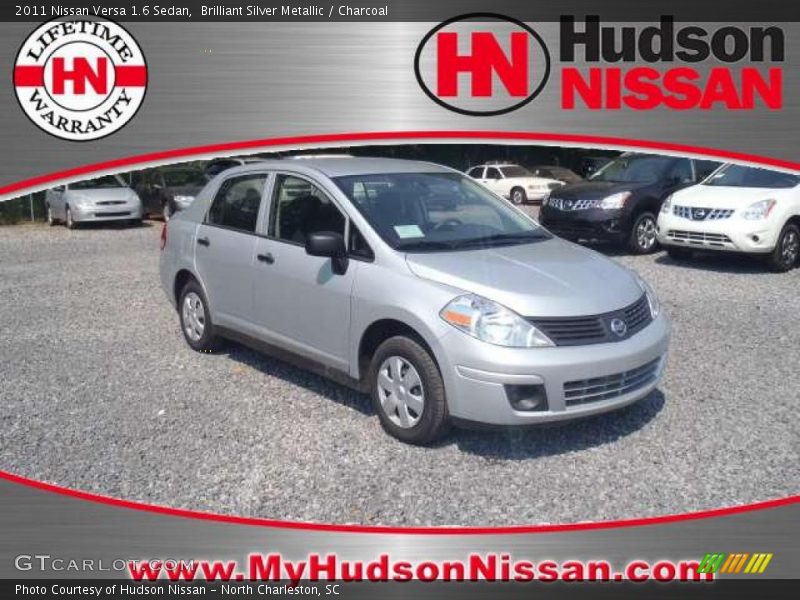 Brilliant Silver Metallic / Charcoal 2011 Nissan Versa 1.6 Sedan