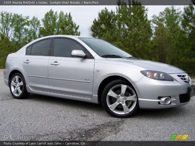 Sunlight Silver Metallic / Black/Red 2005 Mazda MAZDA3 s Sedan