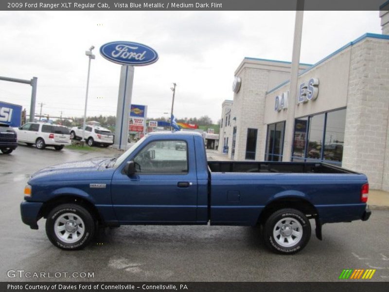 Vista Blue Metallic / Medium Dark Flint 2009 Ford Ranger XLT Regular Cab