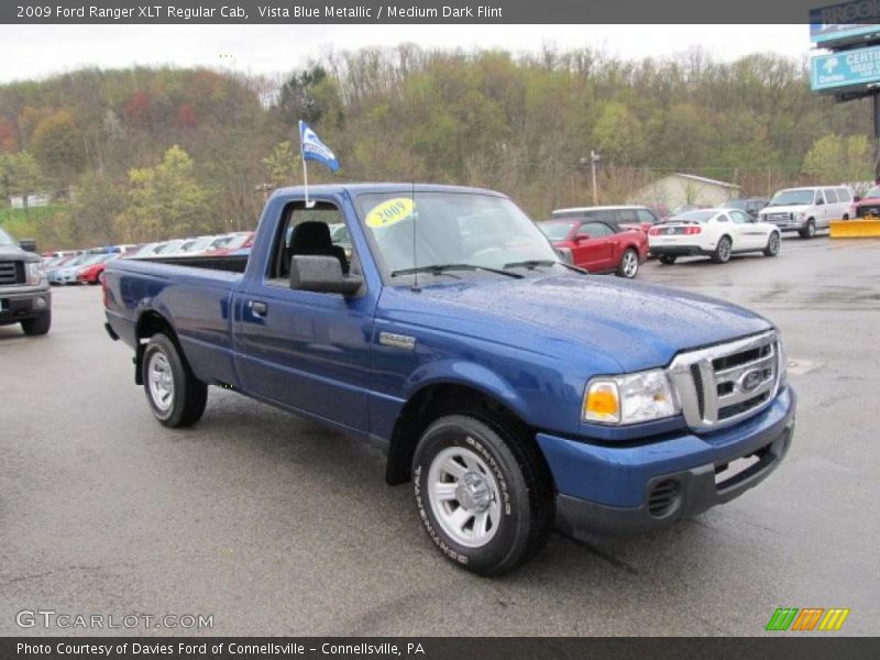 Vista Blue Metallic / Medium Dark Flint 2009 Ford Ranger XLT Regular Cab