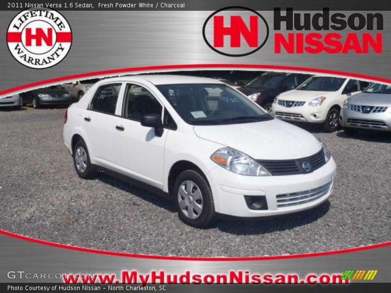 Fresh Powder White / Charcoal 2011 Nissan Versa 1.6 Sedan