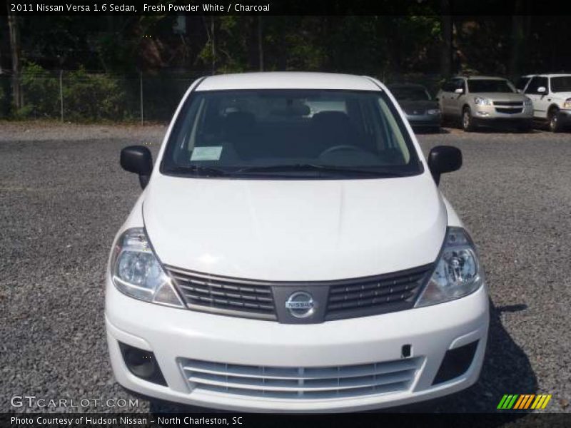 Fresh Powder White / Charcoal 2011 Nissan Versa 1.6 Sedan