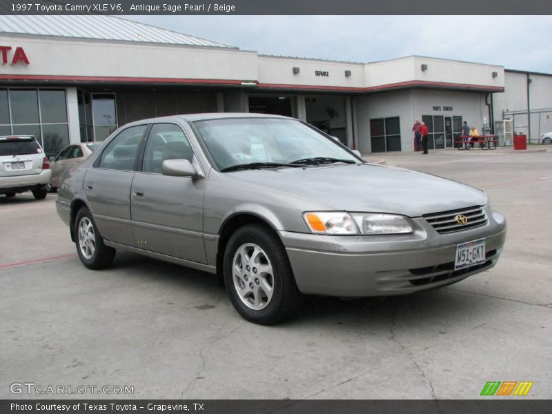 Antique Sage Pearl / Beige 1997 Toyota Camry XLE V6