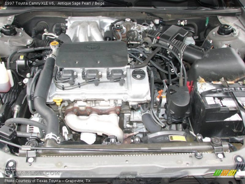 Antique Sage Pearl / Beige 1997 Toyota Camry XLE V6