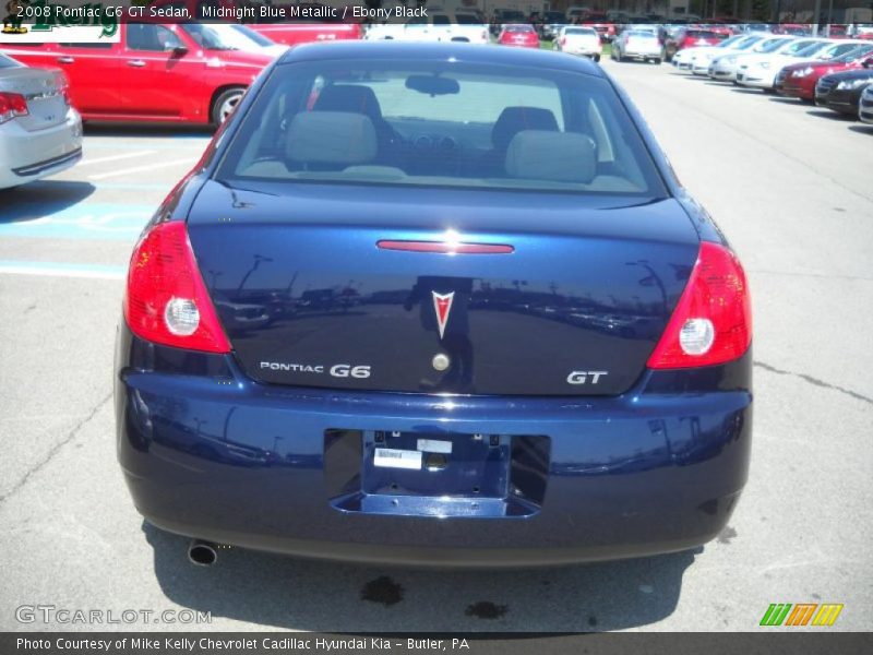 Midnight Blue Metallic / Ebony Black 2008 Pontiac G6 GT Sedan
