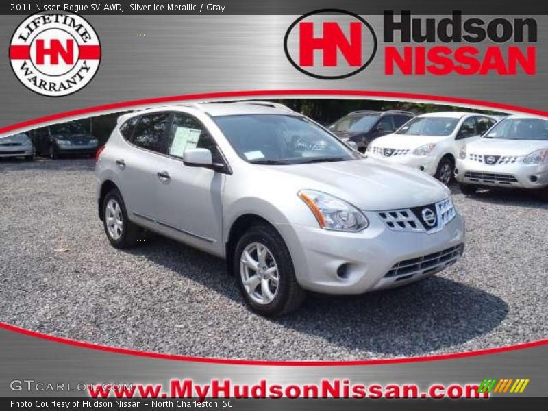 Silver Ice Metallic / Gray 2011 Nissan Rogue SV AWD