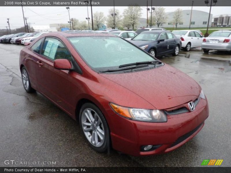 Habanero Red Pearl / Black 2008 Honda Civic Si Coupe