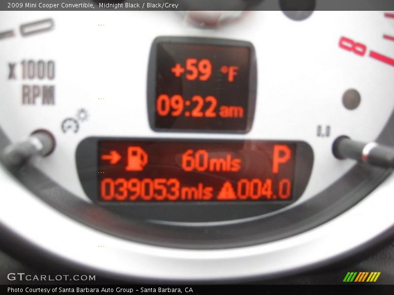 Midnight Black / Black/Grey 2009 Mini Cooper Convertible