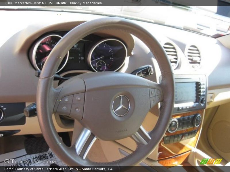 Black / Macadamia 2008 Mercedes-Benz ML 350 4Matic