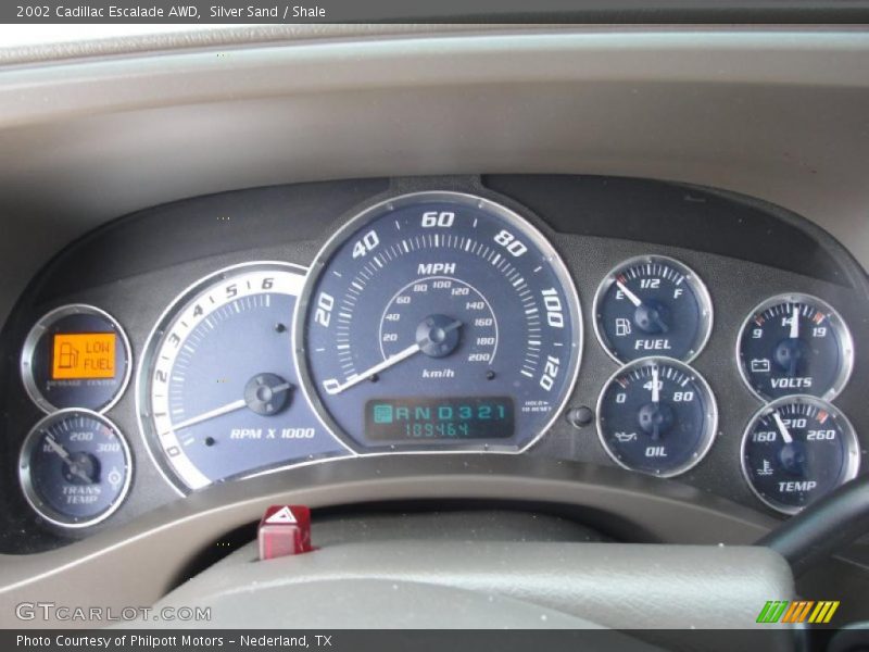  2002 Escalade AWD AWD Gauges