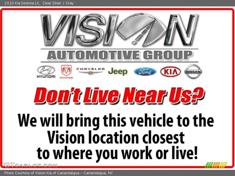 Clear Silver / Gray 2010 Kia Sedona LX
