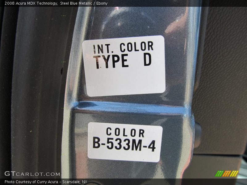 Steel Blue Metallic / Ebony 2008 Acura MDX Technology