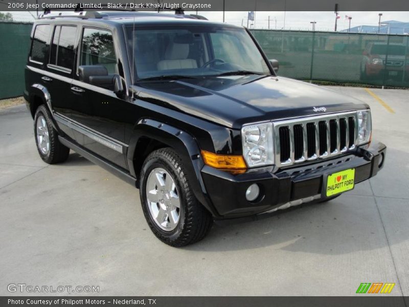 Black / Dark Khaki/Light Graystone 2006 Jeep Commander Limited