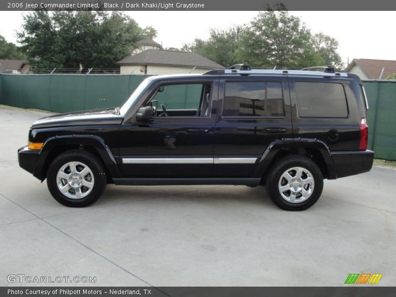 Black / Dark Khaki/Light Graystone 2006 Jeep Commander Limited