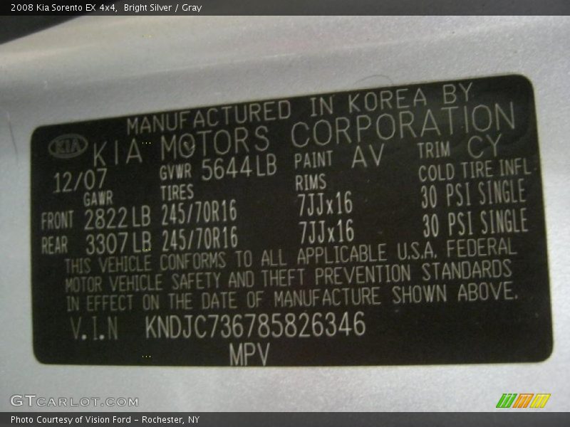 Bright Silver / Gray 2008 Kia Sorento EX 4x4