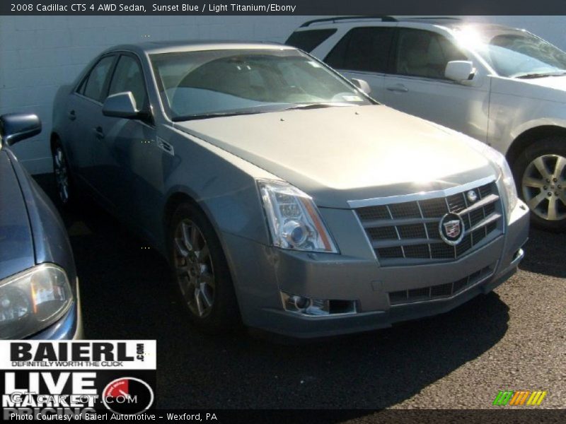 Sunset Blue / Light Titanium/Ebony 2008 Cadillac CTS 4 AWD Sedan