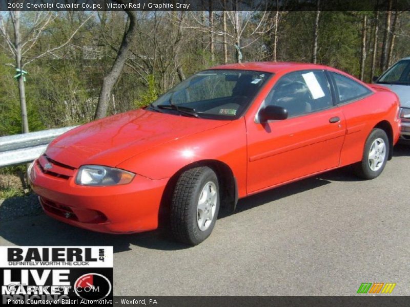 Victory Red / Graphite Gray 2003 Chevrolet Cavalier Coupe